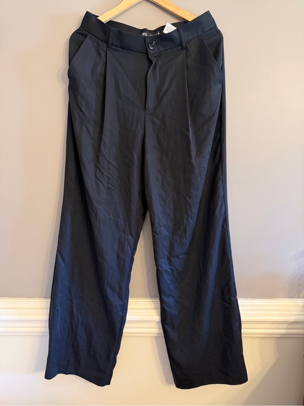 Zara Black Wide-Leg Trousers